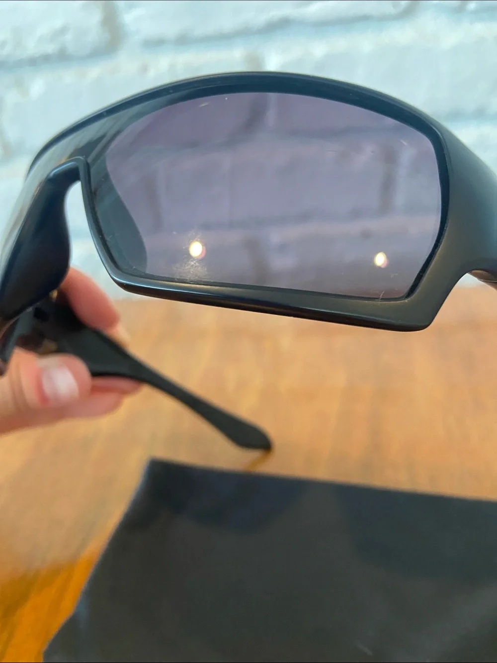 Vintage Oakley Dart Black Wrap Shield Sunglasses with Dark Lenses